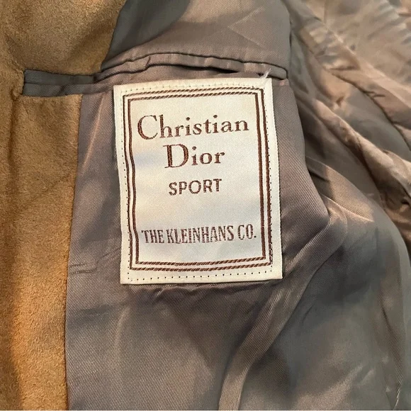 Dior Vintage Suede Tan Sport Coat Classic Tailored Blazer 40R - Picture 9 of 10